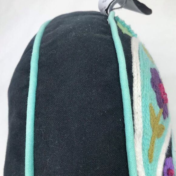 Pottery Barn Colorful Paisley Crewel Stitch Round Decor Toss Pillow - Picture 9 of 13